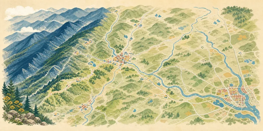 Illustrated map of Central Virginia pickleball courts