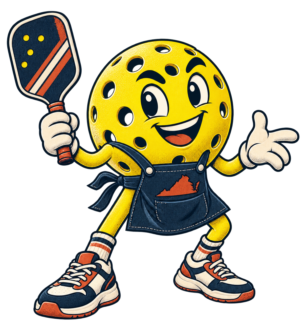 Dink, RVA Rally’s young pickleball guide, holding a paddle